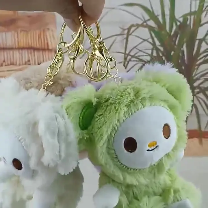 New Cute Baby Bear Plush Key chain doll pendant cute little bear couple bag adorned plush darling doll  soft birthday gift