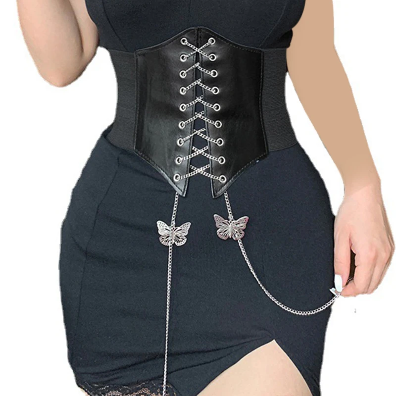 Corsé de cadena de vendaje para mujer, moldeador de cuerpo de cintura, Bustier Sexy debajo del busto, cinturón adelgazante, Ceinture femenino