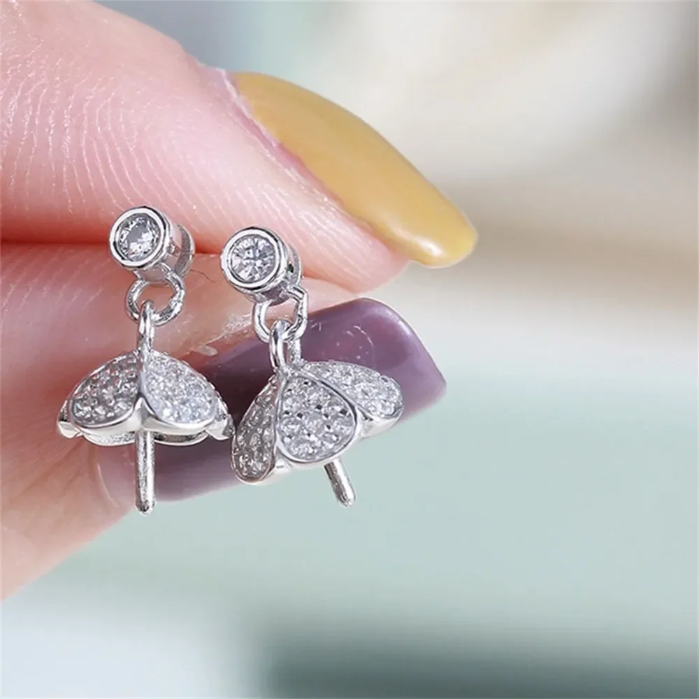 

S925 Sterling Silver Pearl Earring Settings DIY Jewelry Making Supplies Blank Earring Posts for Handcrafted Accessories No Pearl