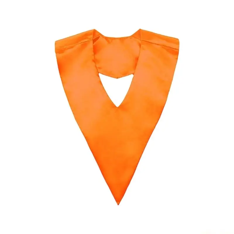 31bf-ファッション-v-ネック卒業ストール実用的なしわになりにくいサテン学術ストール大人のための大学式典