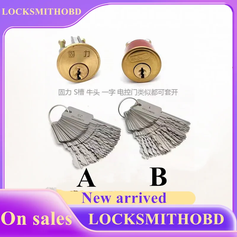 

48In1 Lock Keys Set for Bull Head Lock for S Groove Lock For One Word Locks By SOWOYOO Locksmith Tools Full Set