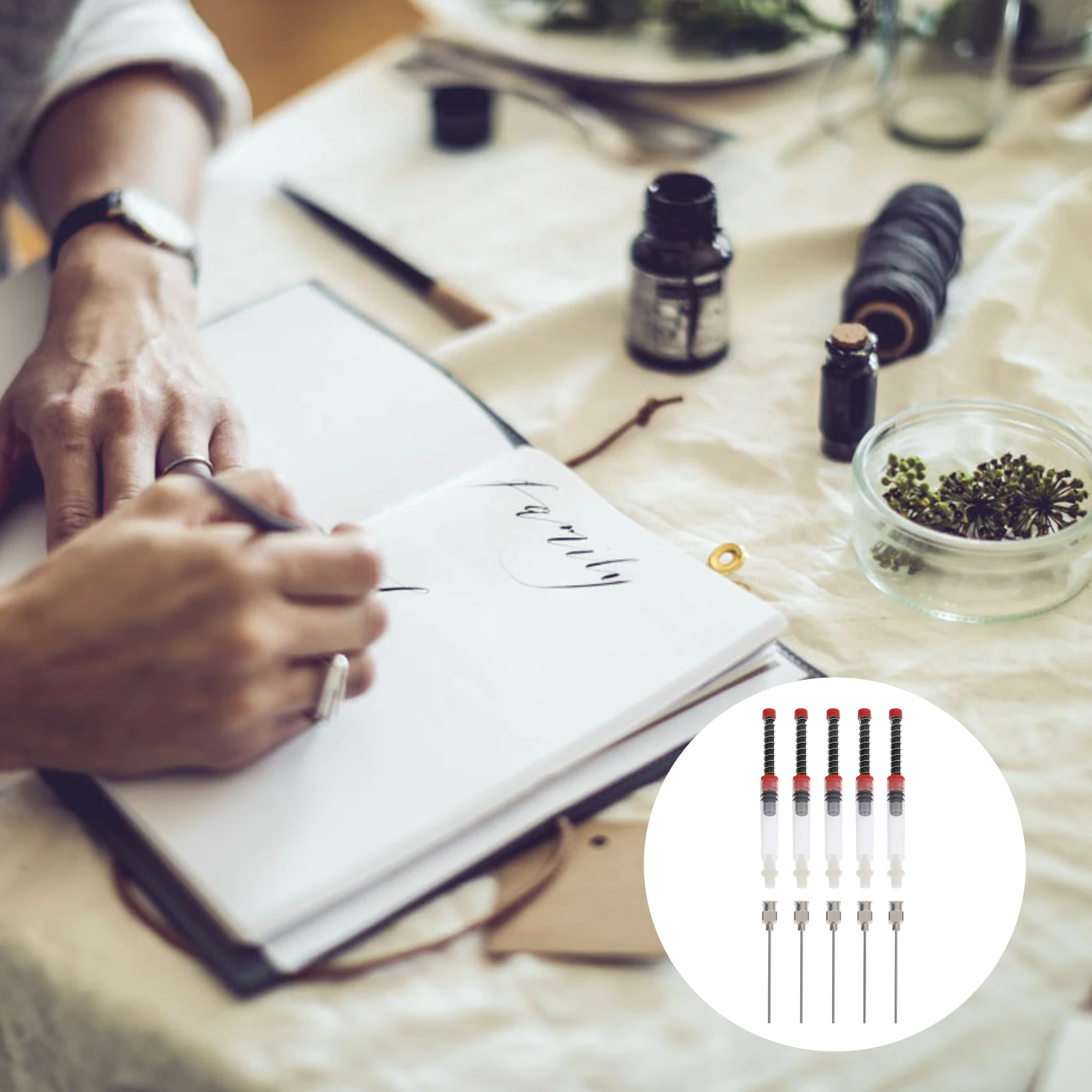 

5 шт., поглотитель чернил, ручка, поглощающий механизм, комплект чернил для фонтана, рождественский наполнитель, устройство из нержавеющей стали и пластика