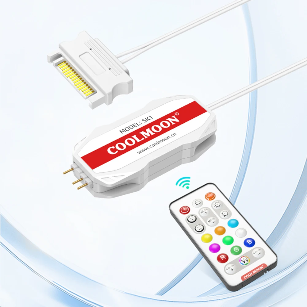 2/3 in 1 COOLMOON ARGB Controller Cable 5V 3 Pin 3Pin To SATA Mini RGB Controller HUB Adapter 1 To 4 Sync Motherboard Cable