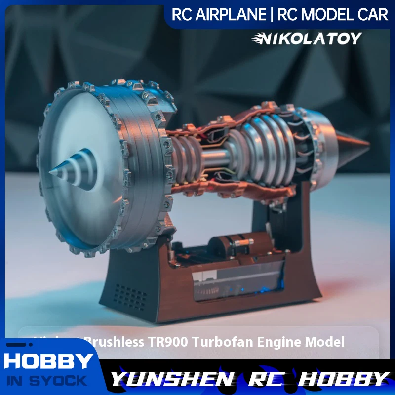 

NIKOLATOY Airplane Engine Model Fanjet Brushless Motor Can Be Started Remote Control Toy Aircraft Simulation Display Item