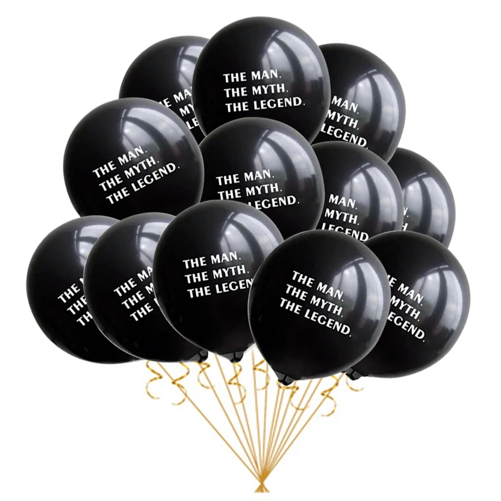 20pcs The Man The Myth The Legend Balloons Black and White Men Party Balloons for Him Guy Funny Birthday Father's Day Decoration