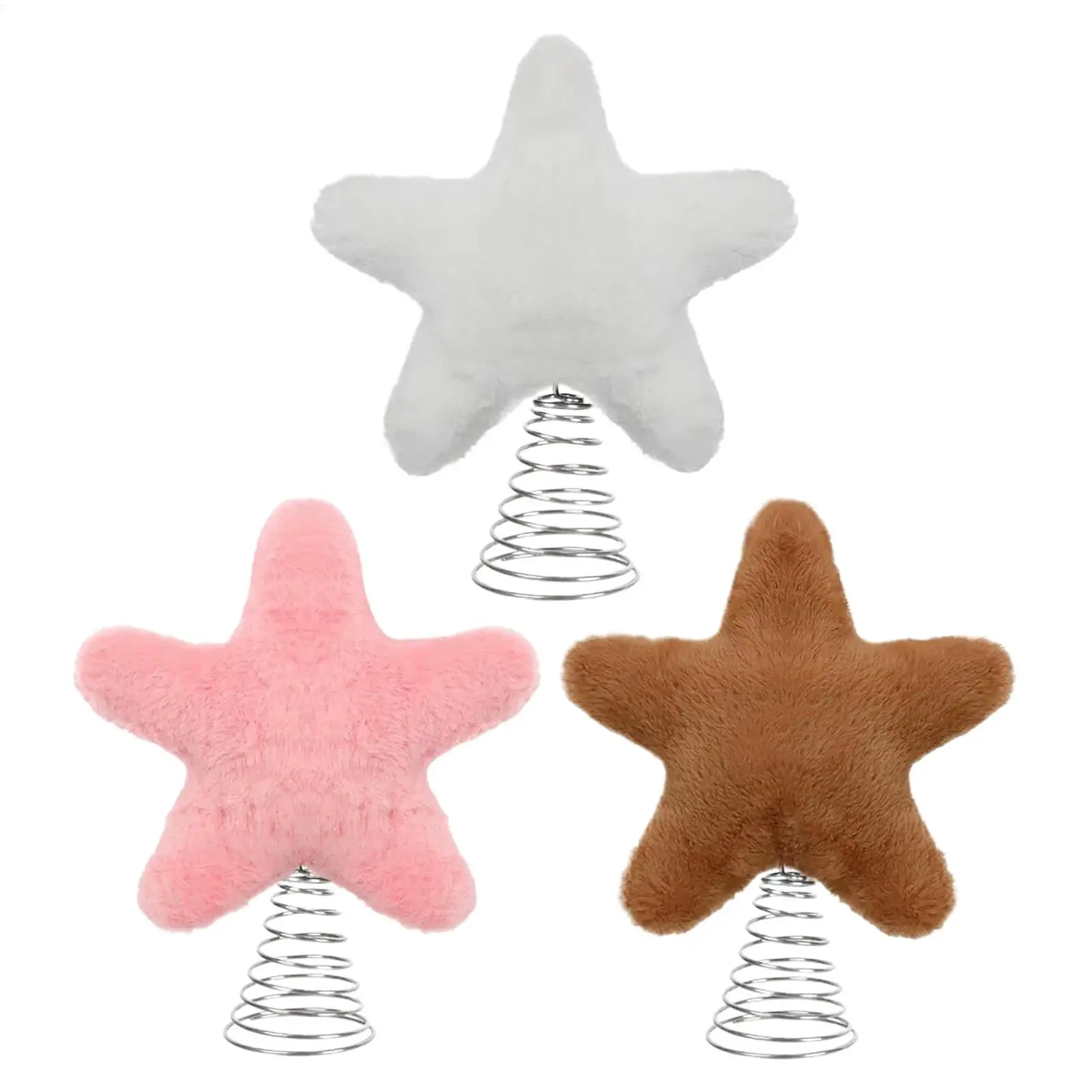 Estrella de árbol de Navidad, decoración bonita de felpa para el hogar, adorno de estrella para decoración de árbol de Navidad para mantel, estante, escritorio, mesa, accesorios de diseño de escena