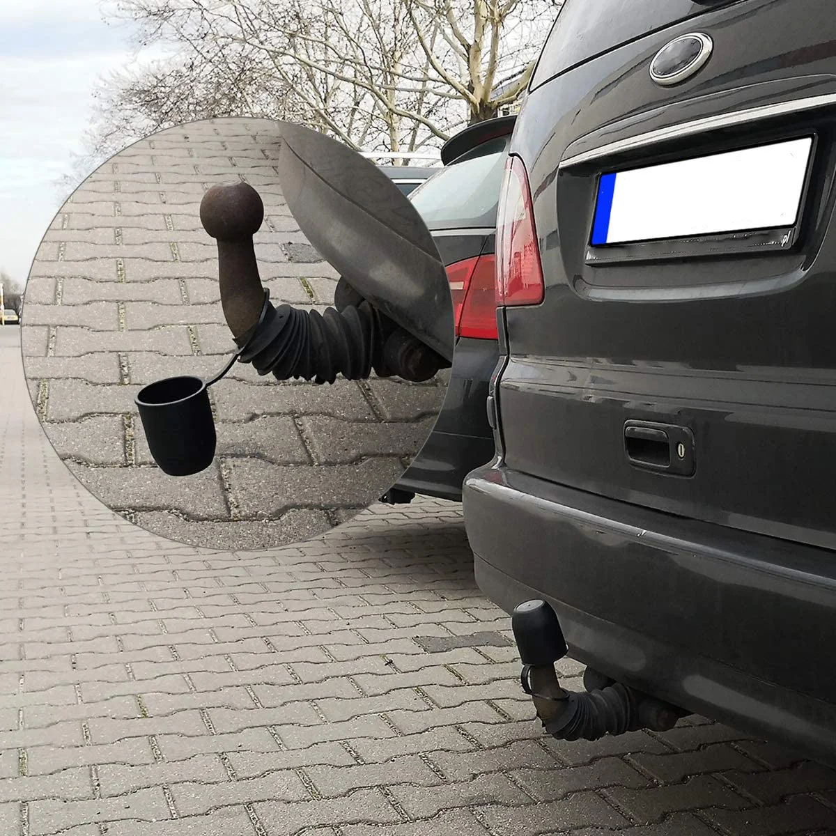 Universal Auto Tow Bar Ball Cover Accessories Durable Black Cap 50mm  Towing Hitch Caravan Car Trailer Towball Protective Cover