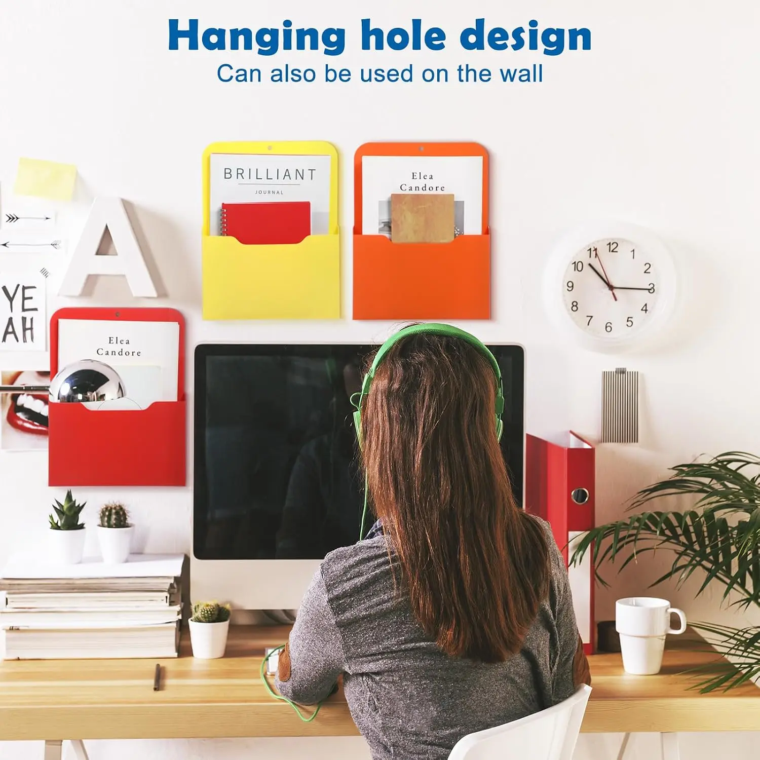 1-5PCS Magnetic Wall Mount File Holder Heavy Duty Document Organizer for Office Home Desk Steel Filing Box Storage Rack