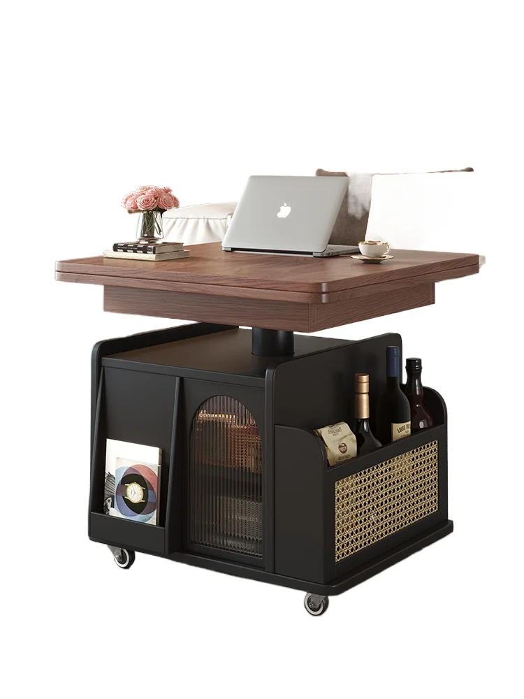 Folding side table movable lifting coffee table small apartment living room household sofa side cabinet multi-functional coffee