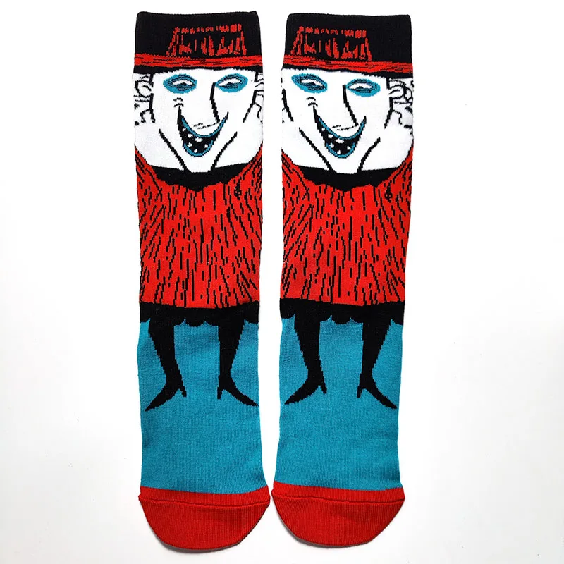 44 Style Trendy Men Socks Cartoon Cotton Women Ursula Maleficent Jack Skellington Sally Funny Couple Socks Happy Long Crew Socks