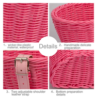 Rattan Bike Basket Front Handlebar Waterproof Handwoven Vintage Bicycle Basket for Kids and Adults