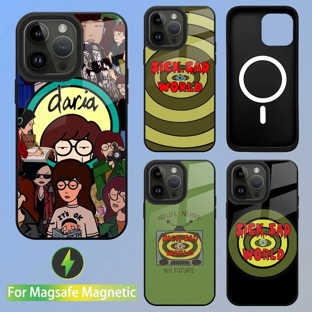 Cartoon D-Daria Phone Case For iPhone 15,14,13,12,11,Plus,Pro,Max Mini Magsafe Magnetic Wireless Charging