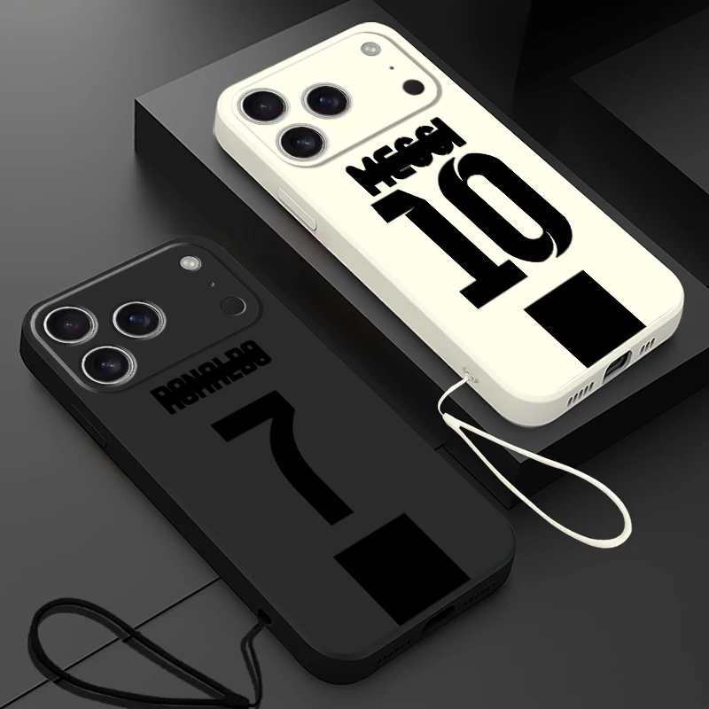 Soft Cover Telefoonhoesje voor Apple iPhone 17 Air 7 8 16 14 15 Plus 11 12 13 Pro Max 16e XR XS Voetbal Nummer 10 7