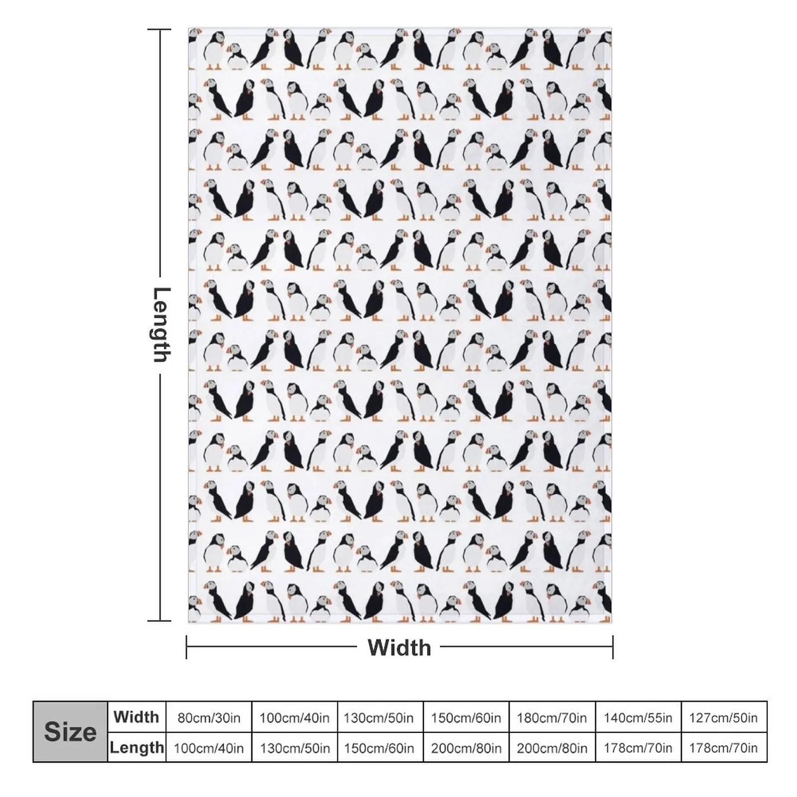 Graphic Nature - Puffins Throw Blanket Soft Big Soft Plush Plaid Bed covers Blankets