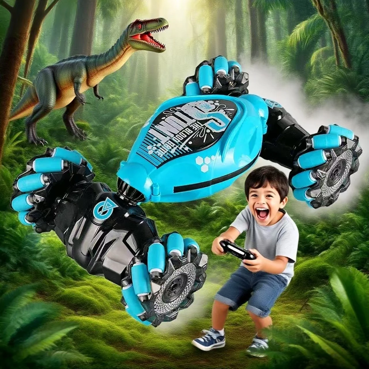 Carro acrobático RC 2.4Ghz 4WD com controle de gestos - 360 °   Flips, Drift Racing, luzes LED e música, brinquedo off-road para meninos e meninas