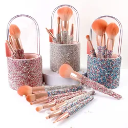 Makeup Brushes Set Professional Luxury Diamond Makeup Eyeshadow Blush Foundation 8 Pcs Brush Holder For Make-up