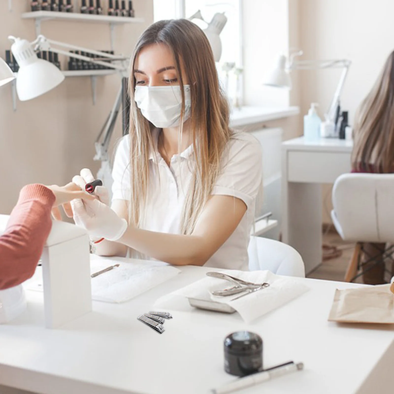 ダイヤモンドがちりばめられたステンレス鋼の爪切りセット、飛散防止、マニキュア・ペディキュアキット、家庭用・旅行用、指の爪・足の爪カッター・トリマー