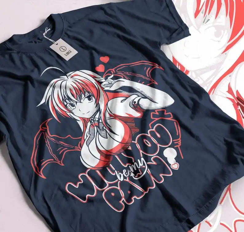 Camiseta unisex de anime Rias DxD, camiseta Manga Waifu