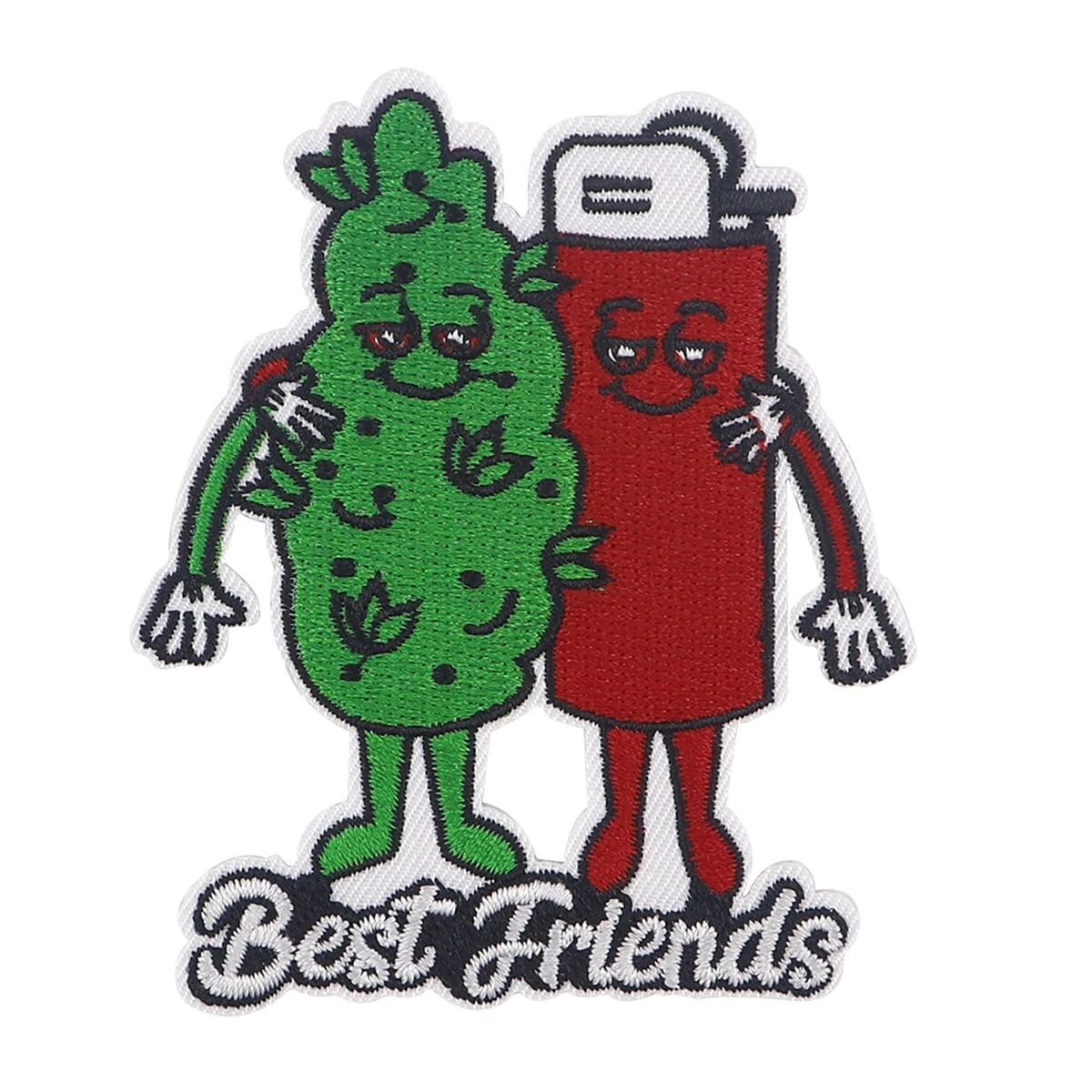 Best Friends Patches On Clothes Lighter And Leaves Embroidered Patches Plant Badges Iron On Patch DIY Clothing Accessories
