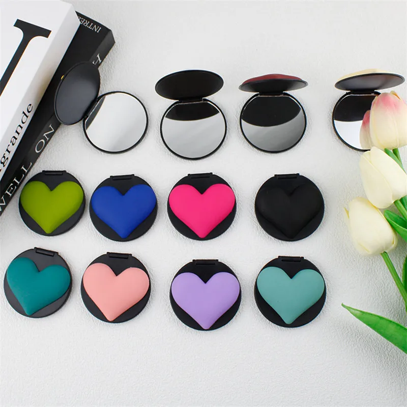 Heart  Makeup Mirror Mobile Phone Holder Stand INS Phone Finger Holder Fold Grip Air Sac Ring Mobile Stand Tok Support