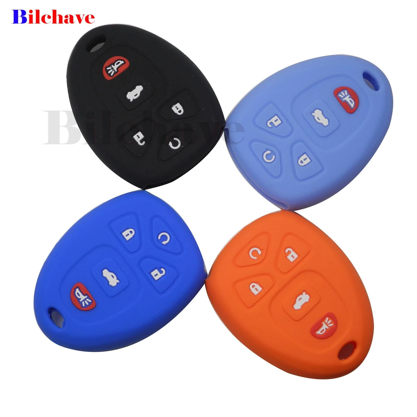 jingyuqin 3 Buttons Silicone Remote Car Key Case Fob For Buick Enclave La Crosse Chevrolet Impala Suburban 1500 Pontiac Holder