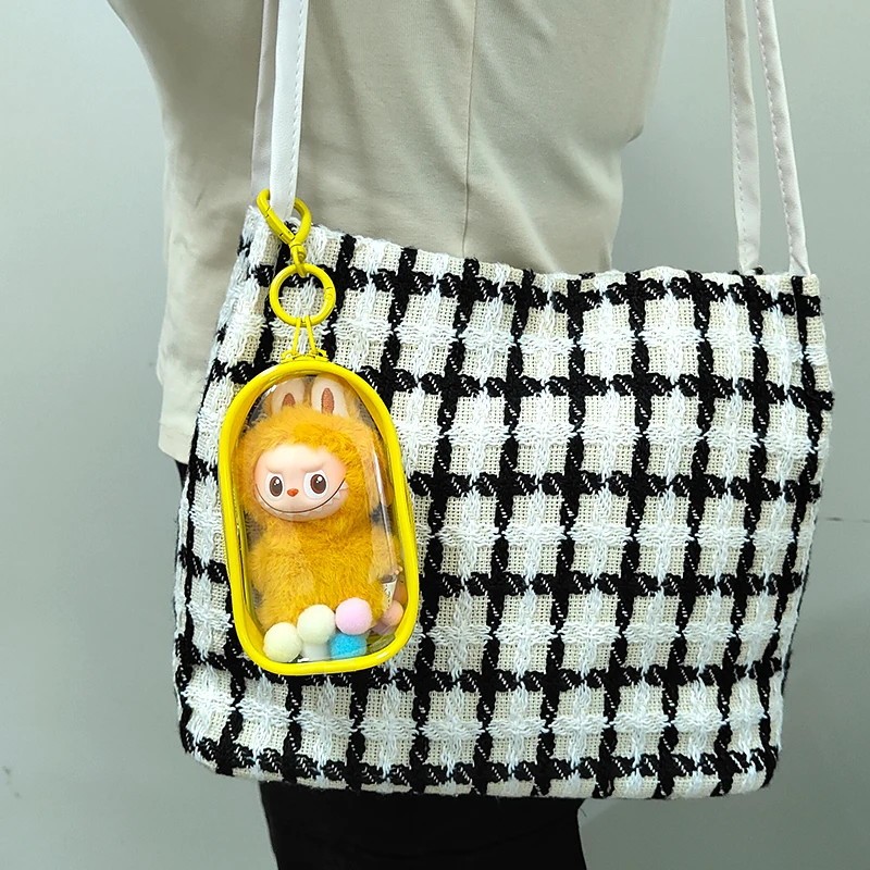Clear Outdoor Pouch Mini Transparent Vinyl Doll Storage Bag Portable Dustproof Display High Definition Cute Plush Toy Organizer
