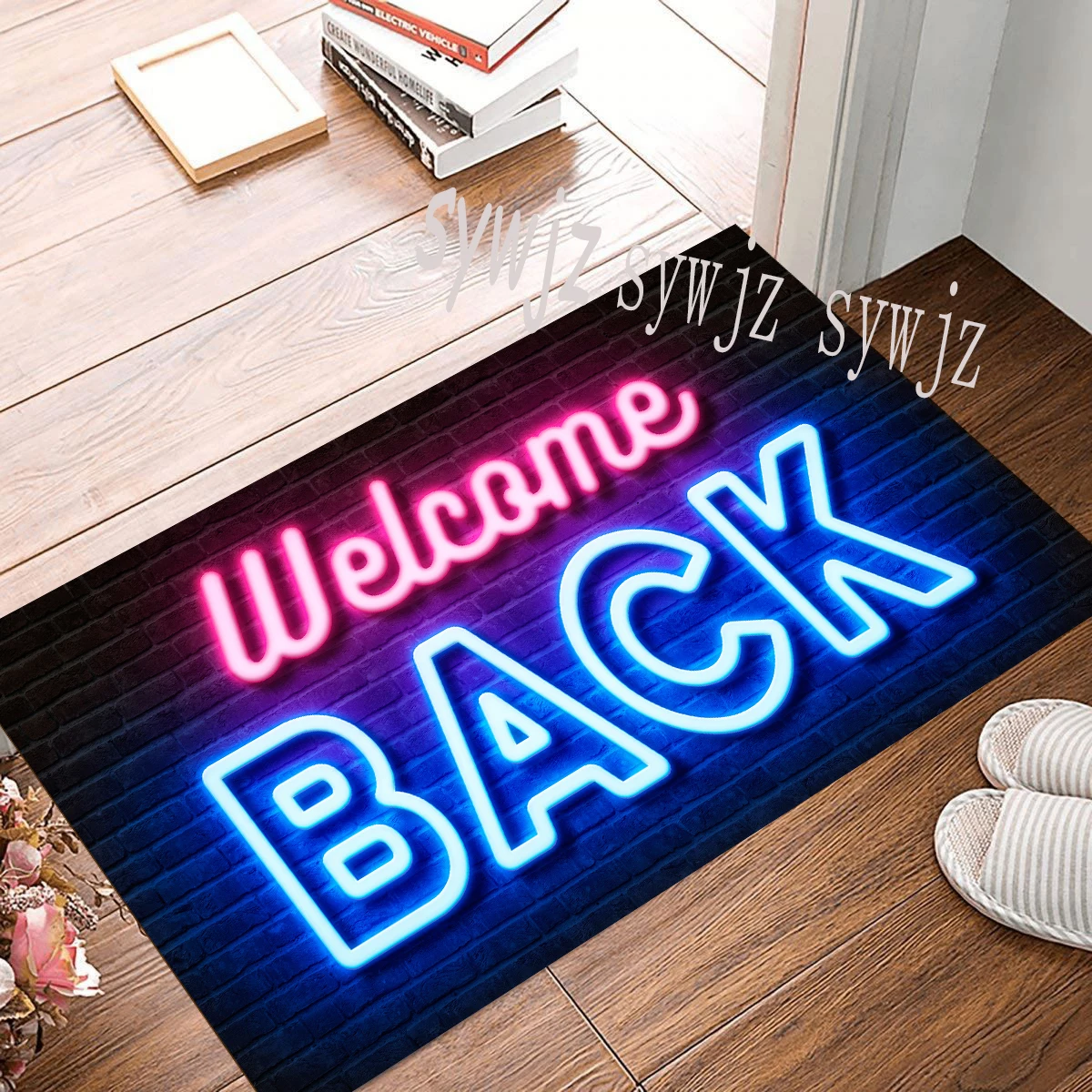 Welcome Home Pattern Welcome Mat Front Door Indoor and Outdoor Entrance Door Mat Rug Kitchen Decor Floor Mat Colorful Home Decor