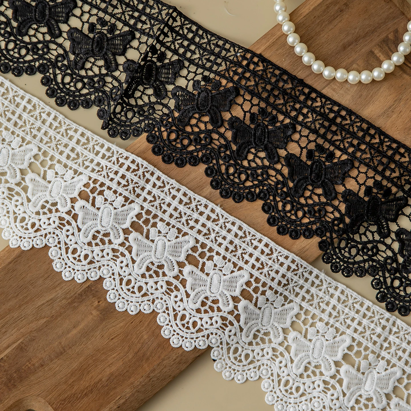 Butterfly Lace Fabric Trim Embroidered Ribbons For Sewing 10cm Wide Diy Crafts Materials Fringe For Curtains Lace For Finishing