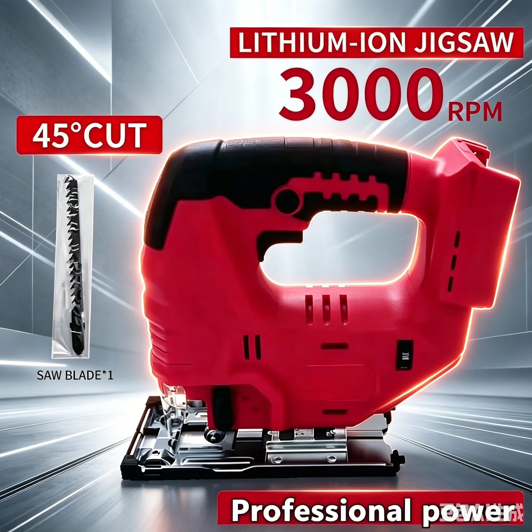 3000RPM Cordless  Brushless Curve Saw Electric Jig Saw Portable Adjustable Woodworking Power Tool