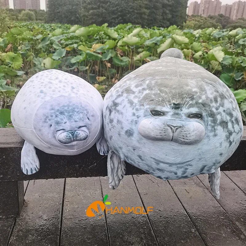 30~80cm Like Real Seal Plush Toy White Phocidae Grey Soft Aquatic Stuffed Animal Doll Gift