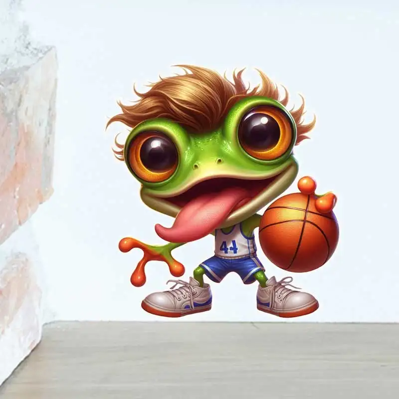 Funny Frog Self-Adhesive Decals Toilet Cover Bathroom Wall Stickers Home Decor Window Fridge Washing Machine Stickers AA29