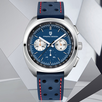 PAGANI DESIGN 2024 Retro Luxury Men's Watches Sports Chronograph VK63 Quartz Watch For Men AR Sapphire Waterproof Leather Clock