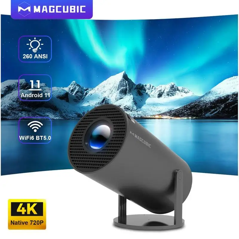 

Проектор Magcubic HY300 4K UHD 1080P, беспроводной проектор Android 11, функция Wi-Fi и BT, портативный проектор с автоматической коррекцией