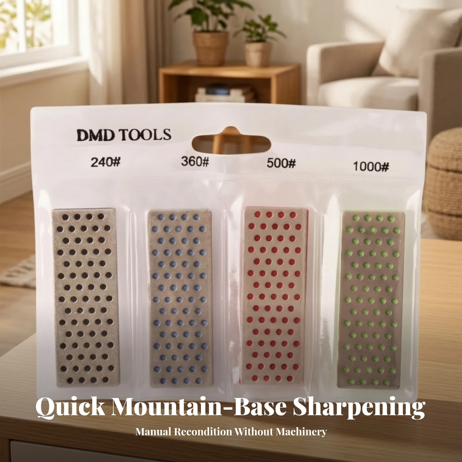 4 Pieces Ski Board Edge Tuning Stone Compact Ski Edge Tuner with Diamond Files Tool Kit Slim for Skiers, Workshop