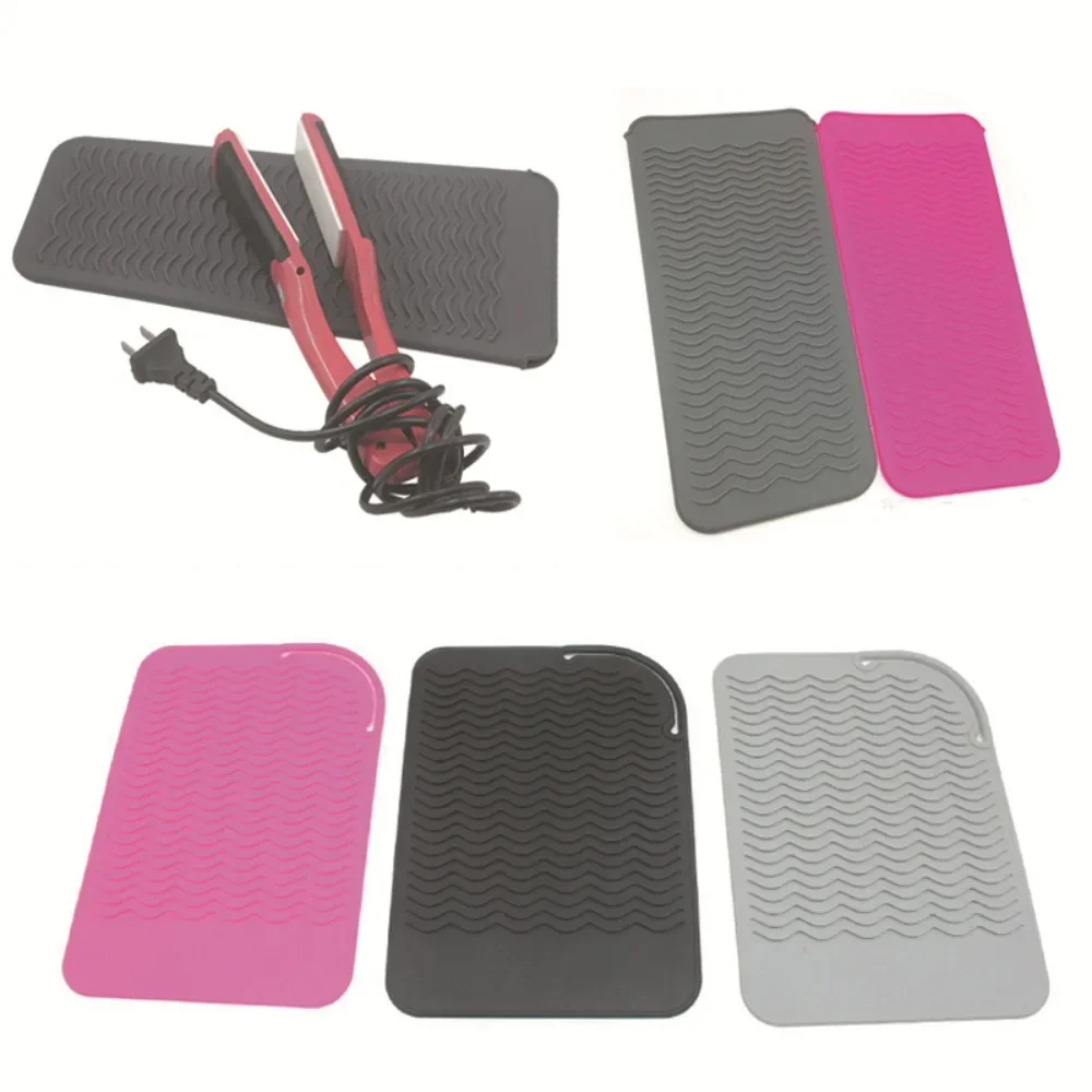 Silicone Heat Resistant Pad Insulation Mat for Hair Straightener Clamping Pad Heat Curling Stick Curler Flat Irons Styling Tools