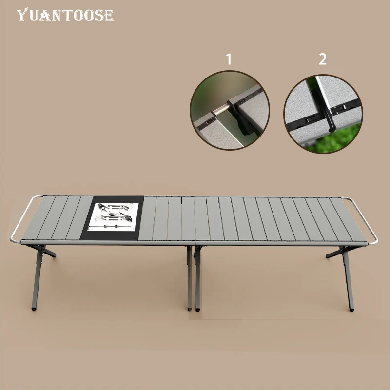 

Custom Logo Portable Lightweight Camping Outdoor Aluminum Alloy Folding Picnic Table