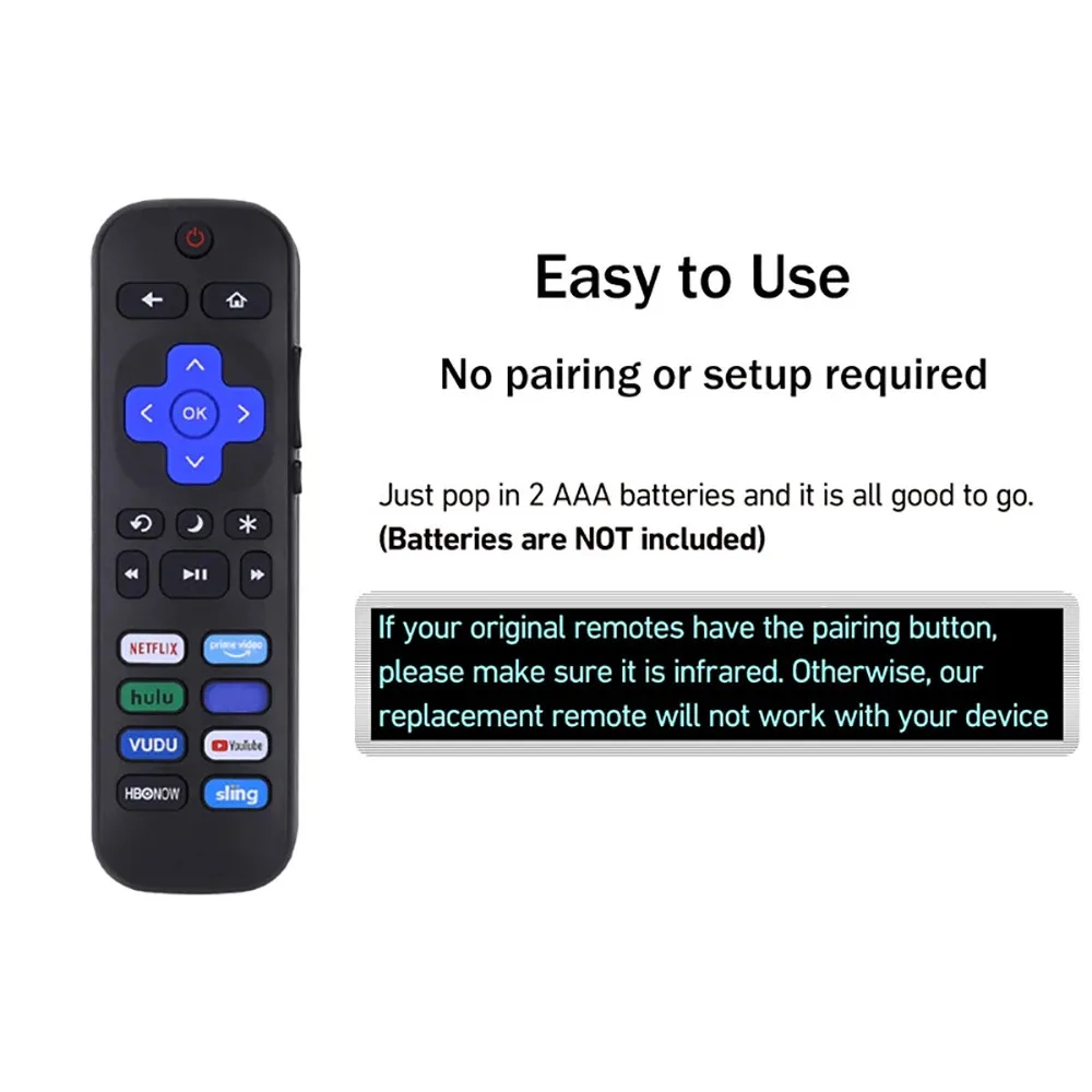 KEBIDU Replacement Remote Control for TCL Roku/Hisense Roku/Onn Roku/Philips Roku TVs Youtube Remote Controller for Roku TV image 6