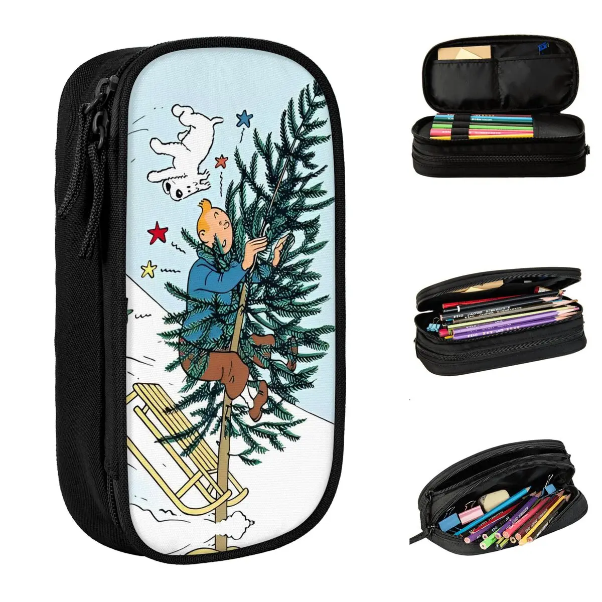 Tin Teen Sleigh Ride Pencil Case Pencilcases Pen Box for Girls Boys Big Capacity Bags Students School Gifts Stationery