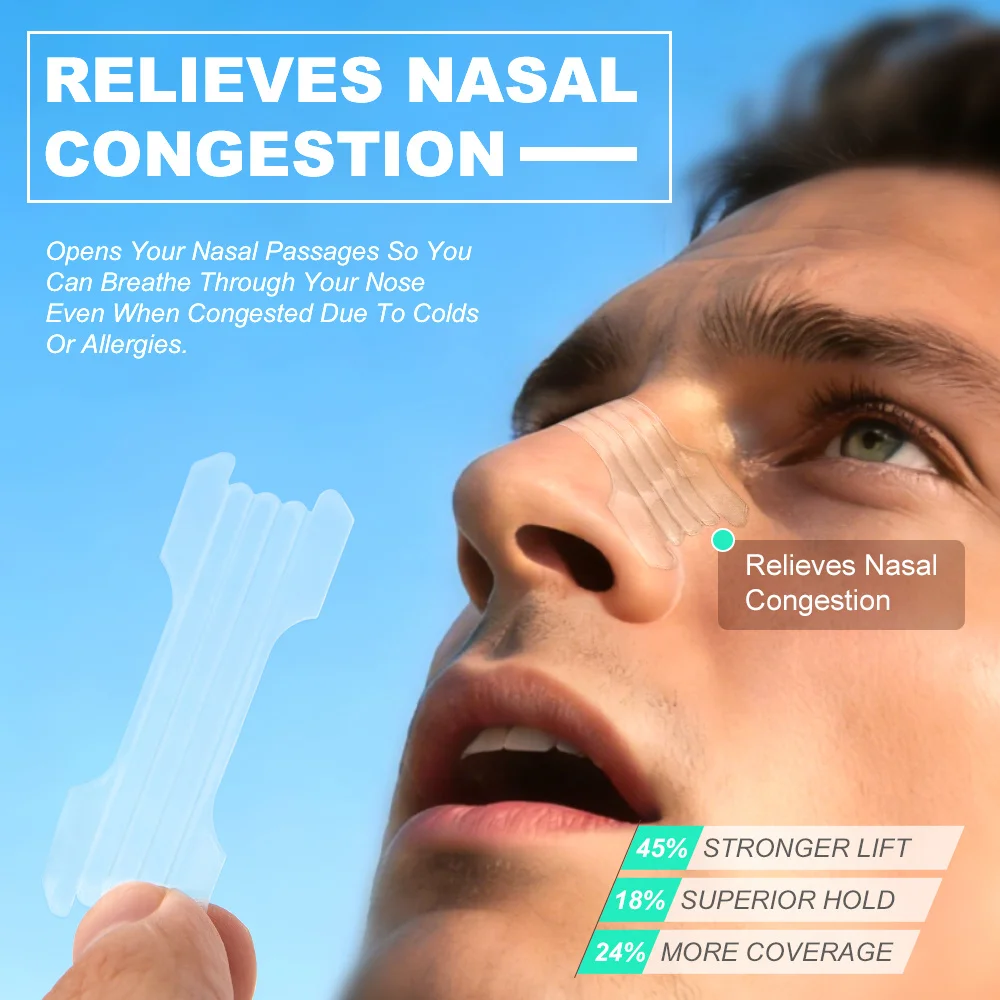 Sleep Nasal Strips,Sports Nose Breathe Strips,Anti Snoring Nose Strips for Breathing,Better Sleep Non-Invasive Improve Sleep