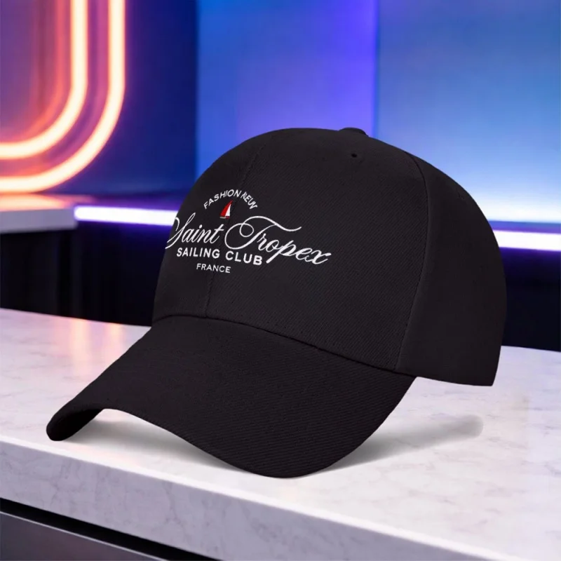 St. Tropez Yacht Club Printed Lightweight Baseball Cap – Unisex Outdoor Sports Hat for Festivals, Weddings, Daily Wear