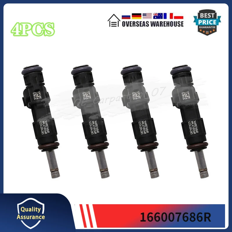 

166007686R 16600-7686R Set Of 4 Fuel Injectors Fits For Renault