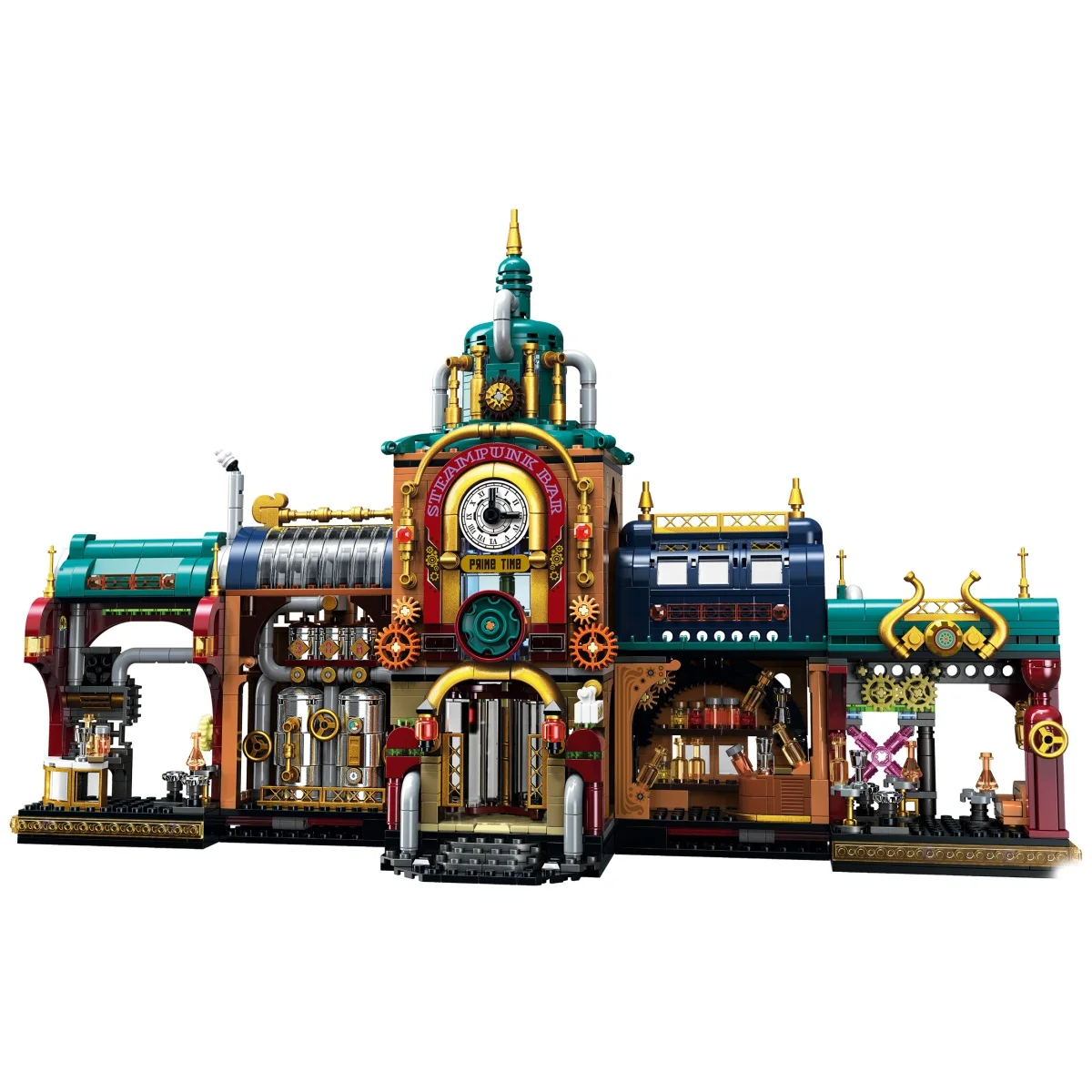 MOC Mechanical Steampunk bar Building Blocks Set City technic brick Toys boys Kids Adults Birthday Holiday Christmas Gifts