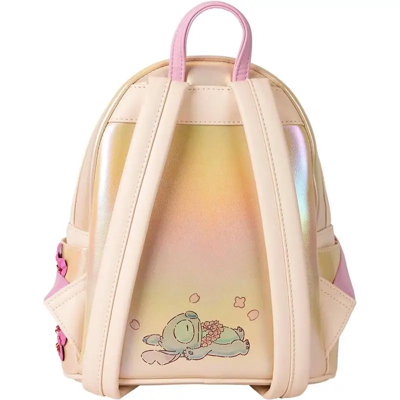 【جديد】Loungefly Pink Stitch & Angel Cherry Blossom Heart حقيبة ظهر صغيرة جدار المرأة محفظة الهدايا حافظة للبطاقات محفظة مزدوجة قابلة للطي للعملات المعدنية #2