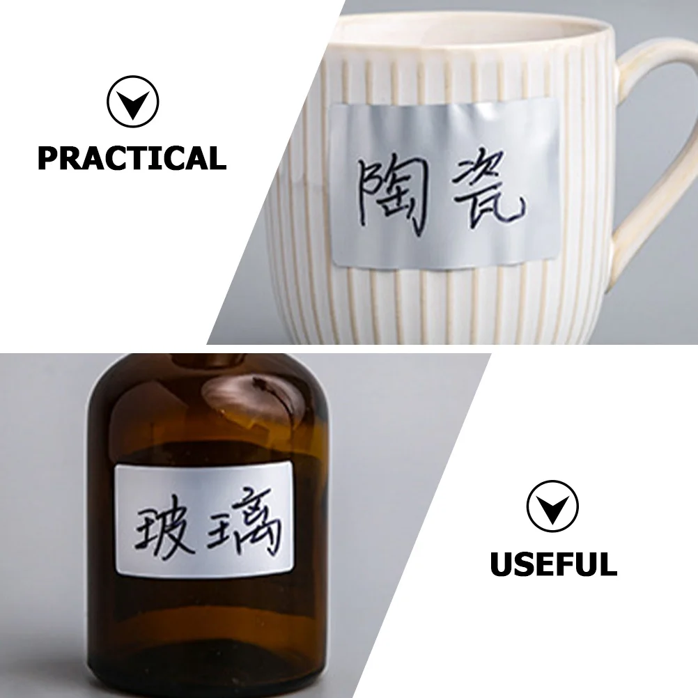 12 Sheets Waterproof Label Stickers Water Resistant Bottle Labels Kitchen Pantry Storage Household Containers Food Labeling