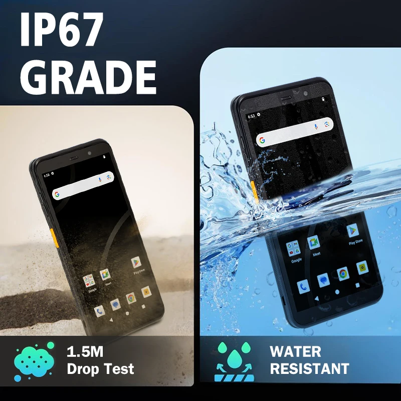 Escáner de código de barras Android 14 PDA móvil con mango 4G WIFI5 Bluetooth 4 + 64 GB Terminal de recolección de datos logística de almacén