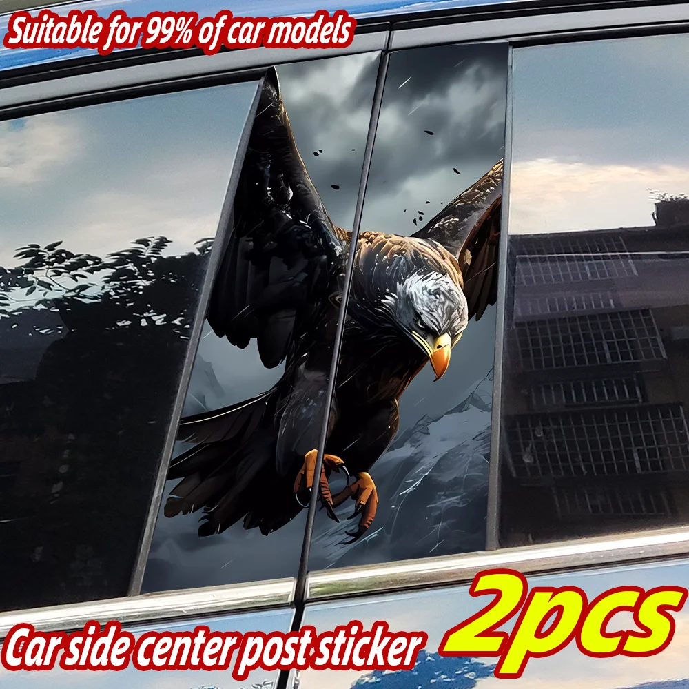 Cool Eagle Car Stickers Funny Auto B Pillar Waterproof Decoration DIY Cover Car Doors Pillar Sunscreen Decals Auto Accessories