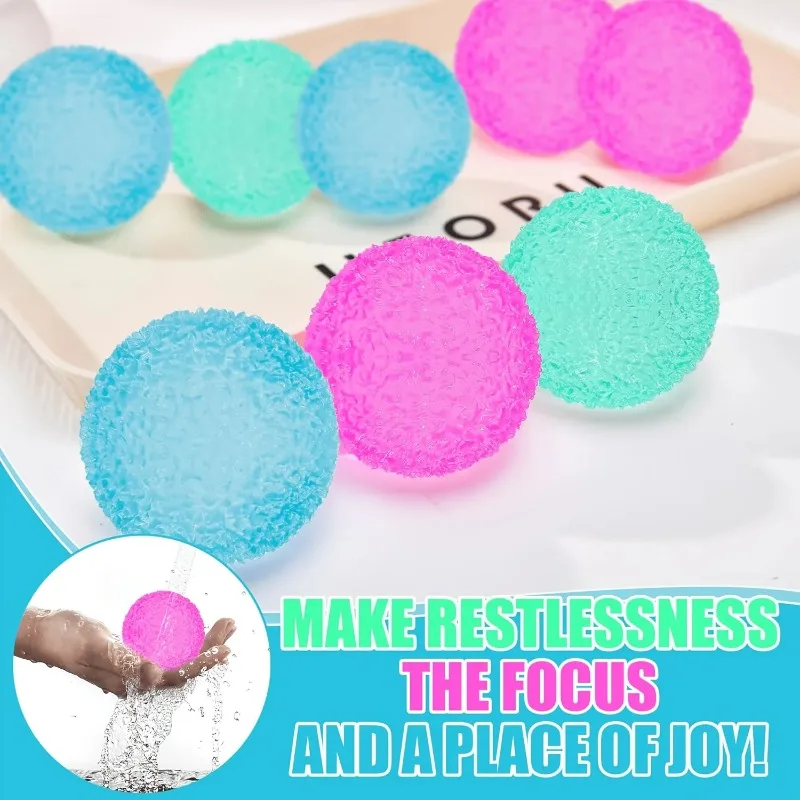 NEEDOH Pelota Antiestrés de Gel Texturizado de Rebote Lento, Juguete Sensorial para Aliviar la Ansiedad, Regalo para Vacaciones y Regreso a Clases, Color Aleatorio