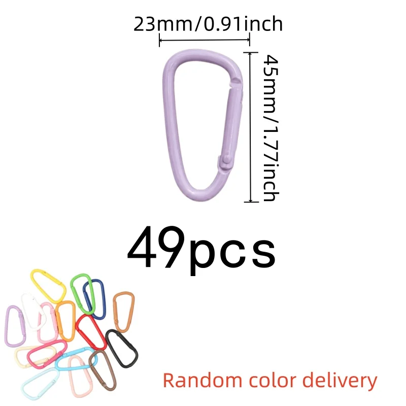 49 pcs Candy Color Snap Hooks, Compact Portable Size, Outdoor Item Securing Backpack Keychain Hanging, Easy Snap Gate