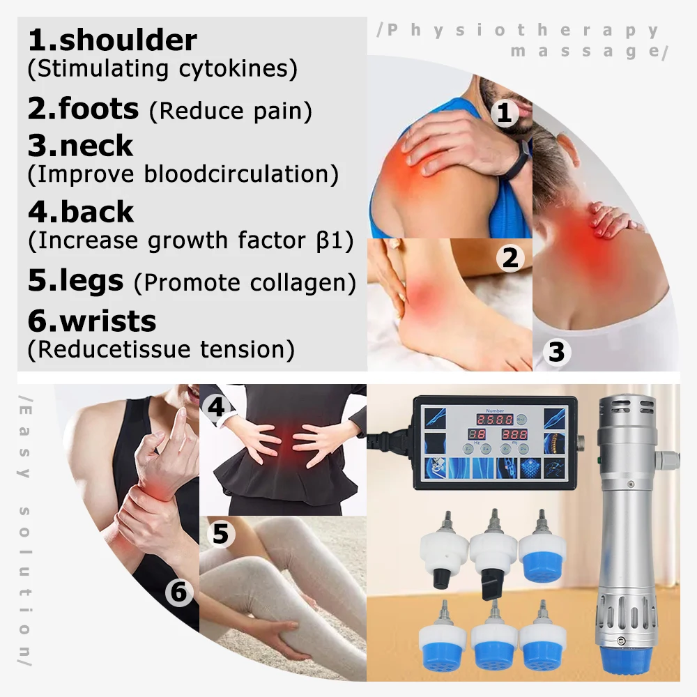 Shockwave Therapy Machine For 300MJ Massage Effective ED Treatment Relieve Pain Physiotherapy Shock Wave Massager 2024 New