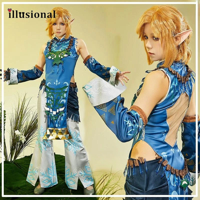 illusional The Legend of Zel da: Tears of the Kingdom Link Cosplay Costume Sexy Storm link Dress Halloween Costumes